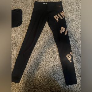 Pink sequins legging set gray black copper rose gold